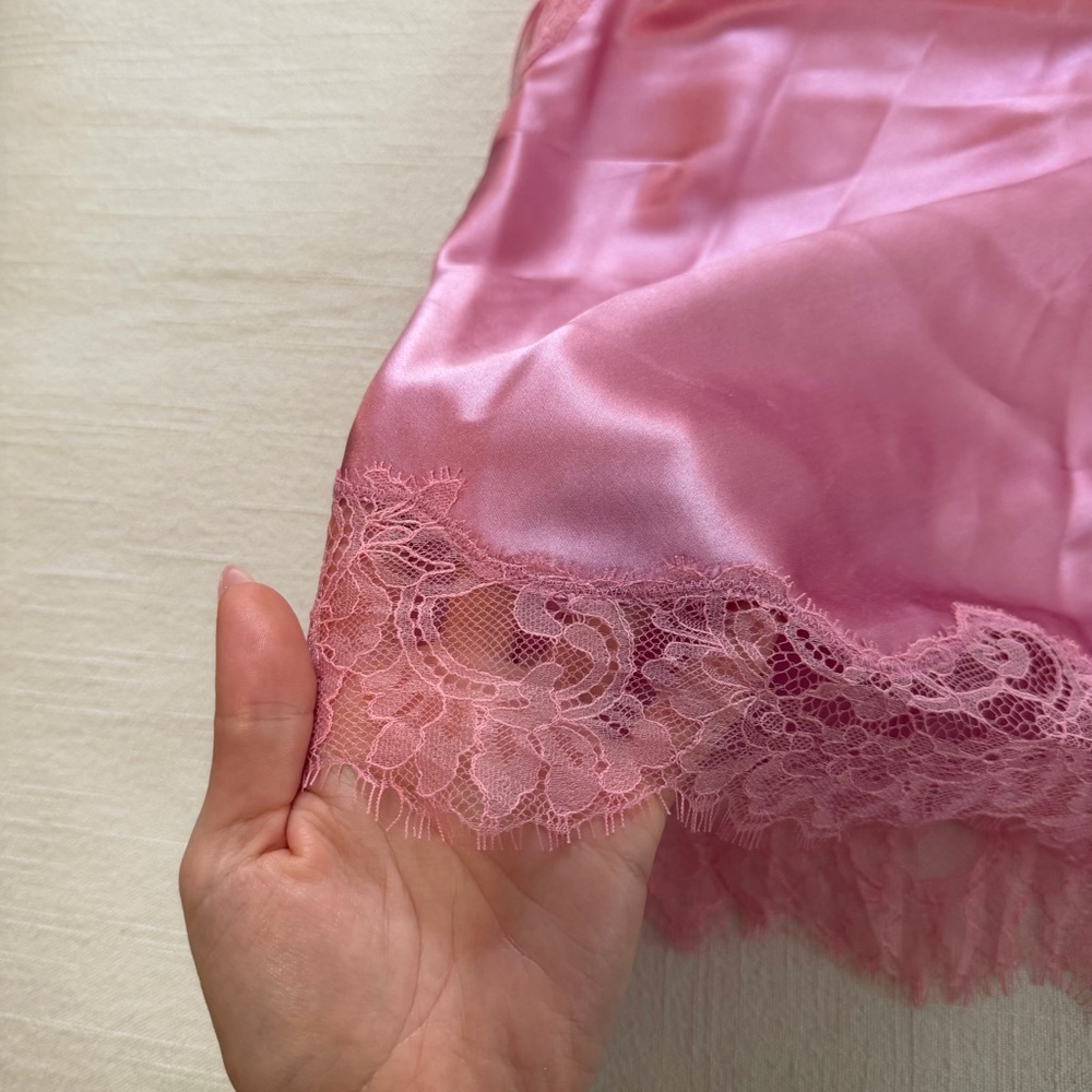 NWT. LoveShackFancy pink Rivier satin halterneck Top - Picture 9 of 12